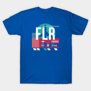 Florence, Italy (FLR) Airport Code Baggage Tag T-Shirt